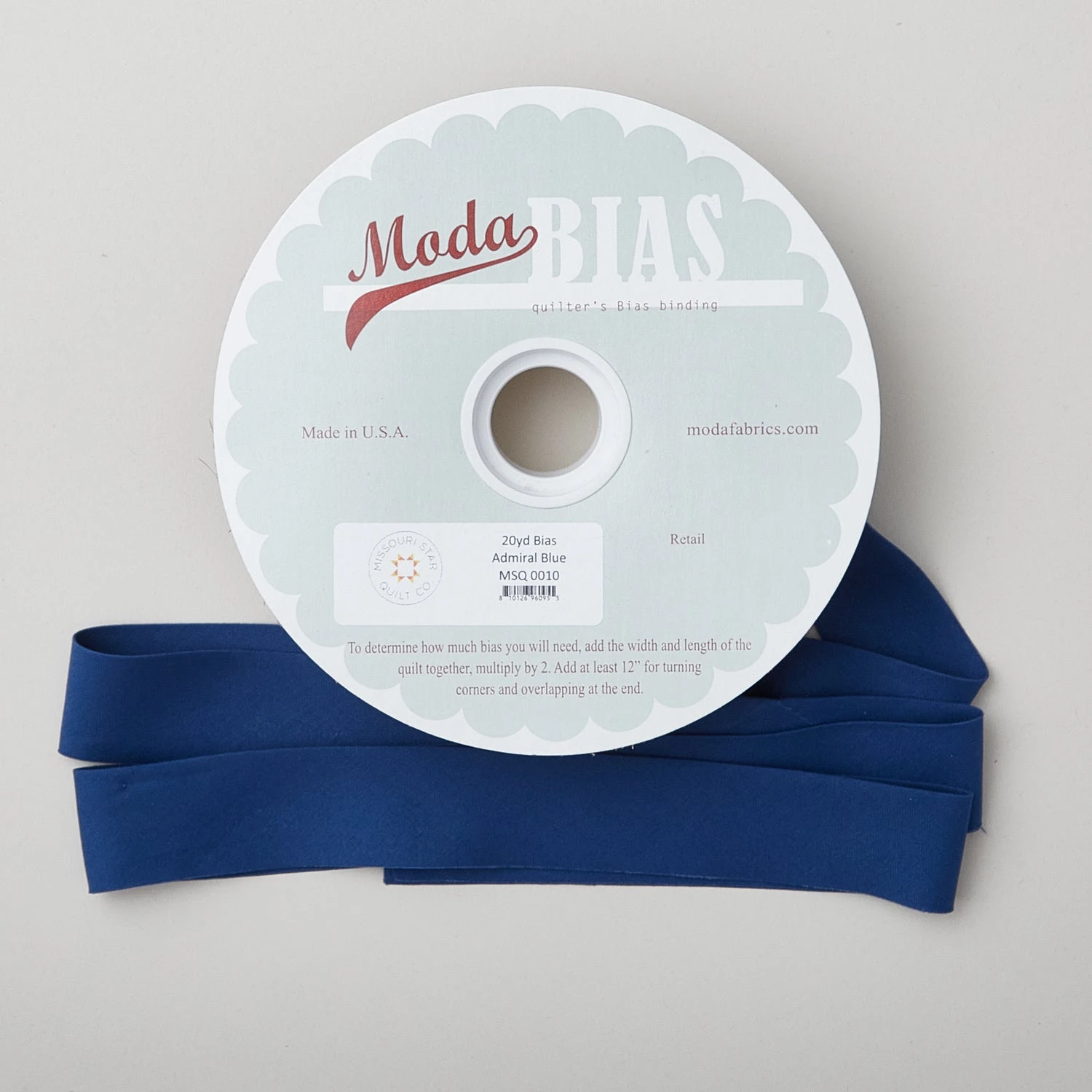 Bella Solid Bias Binding 20 Yard Spool - Admiral Blue 3 Bella Solid Bias Binding 20 Yard Spool - Admiral Blue