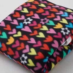 Winterfleece Prints - Hearts Black 2 Yard Cut