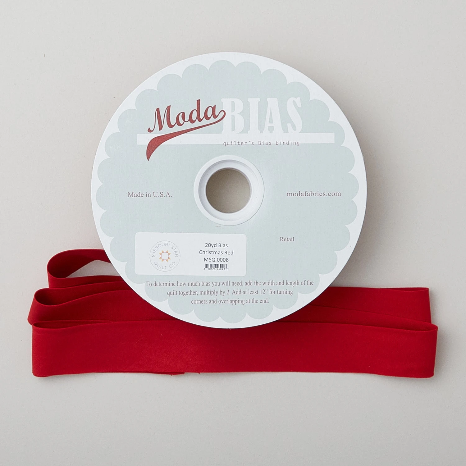 Bella Solid Bias Binding 20 Yard Spool - Christmas Red 3 Bella Solid Bias Binding 20 Yard Spool - Christmas Red