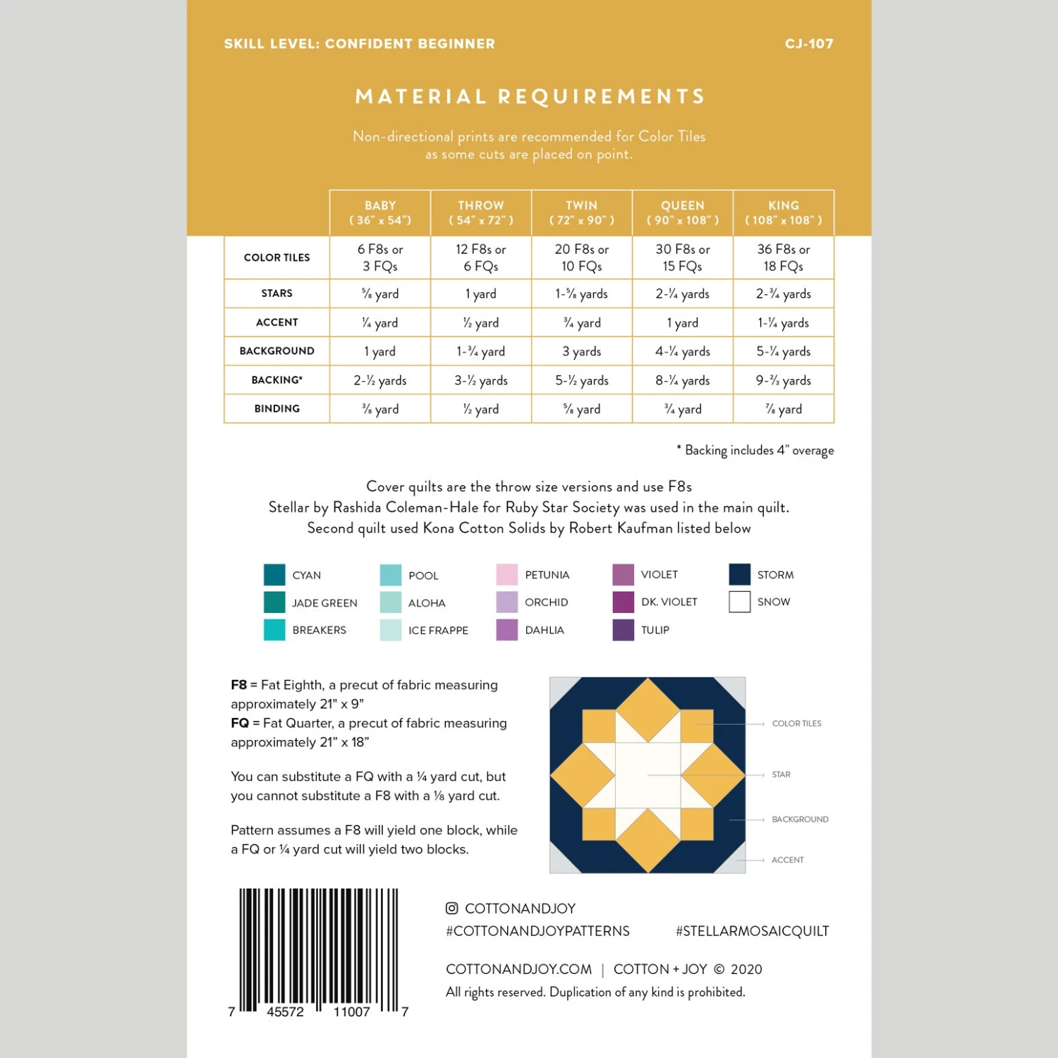 Digital Download - Stellar Mosaic Quilt Pattern 4 Digital Download - Stellar Mosaic Quilt Pattern - Image 2