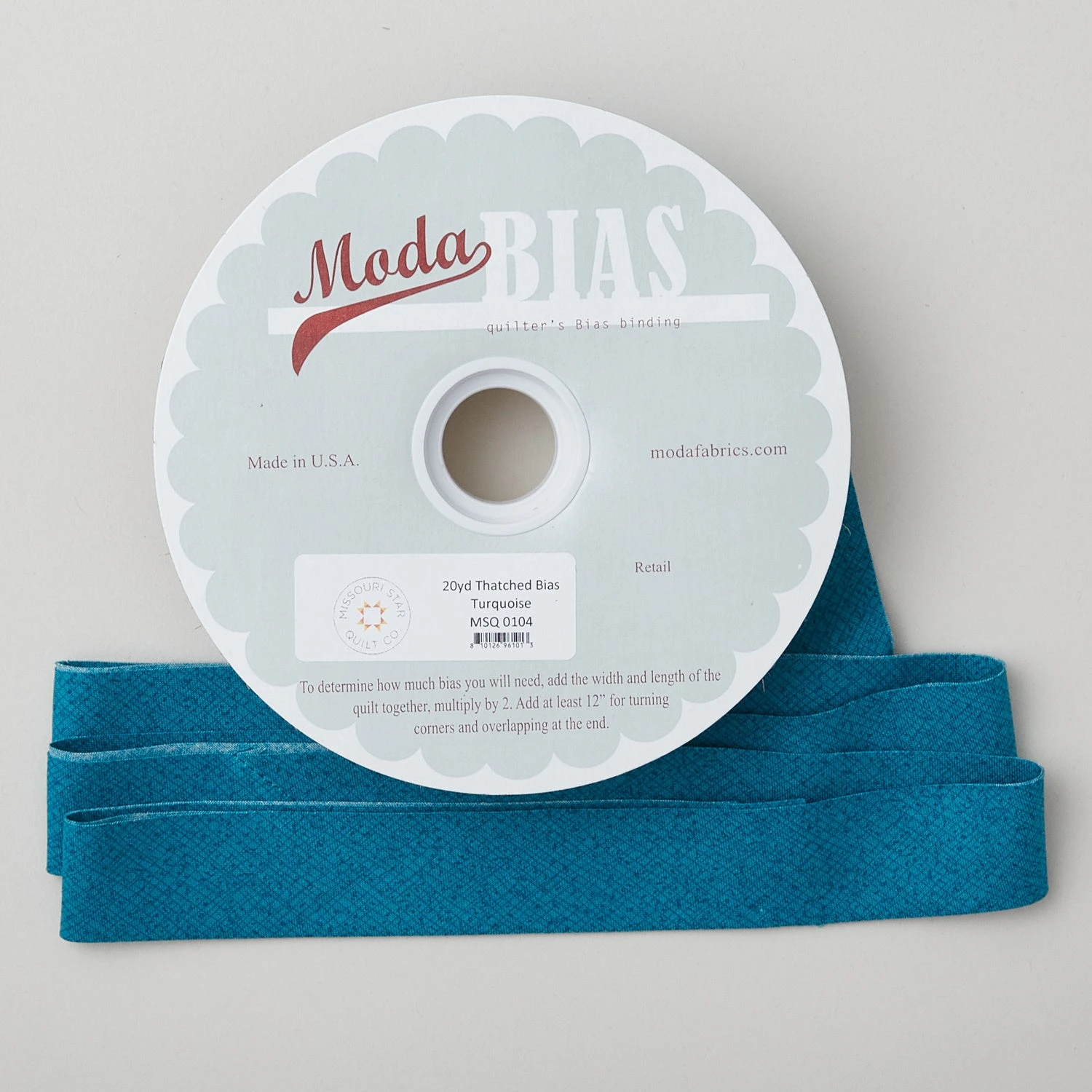 Thatched Bias Binding 20 Yard Spool - Turquoise 3 Thatched Bias Binding 20 Yard Spool - Turquoise