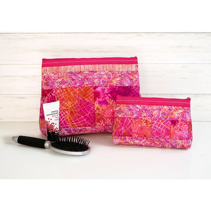 Zippity-Do-Done™ Quilt As You Go Cosmetic Bags Kit - Pink Zipper 3 Zippity-Do-Done™ Quilt As You Go Cosmetic Bags Kit - Pink Zipper