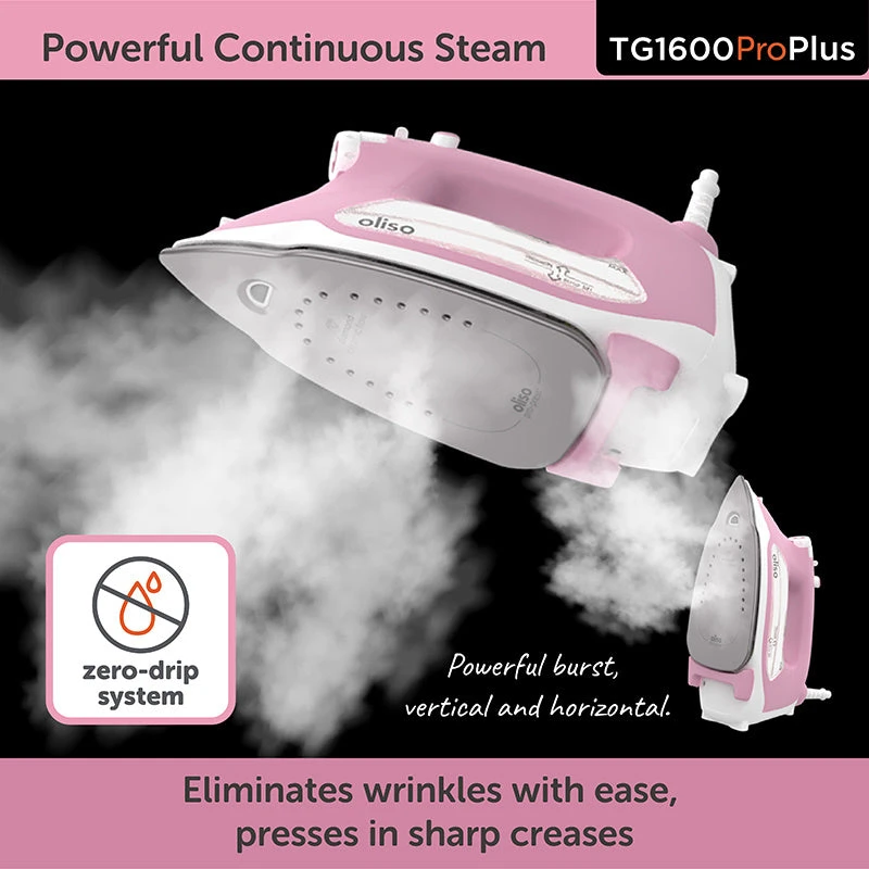 Oliso® TG1600Pro+ Smart Iron® - Pink 9 Oliso® TG1600Pro+ Smart Iron® - Pink - Image 7