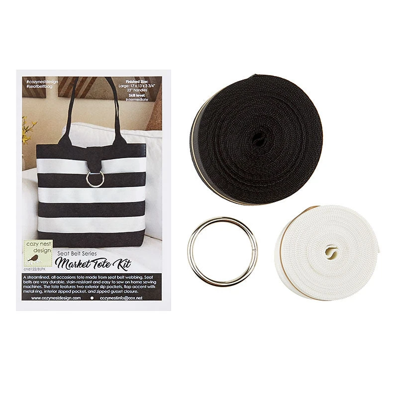 Market Tote Seat Belt Kit - Black/White Large 4 Market Tote Seat Belt Kit - Black/White Large - Image 2