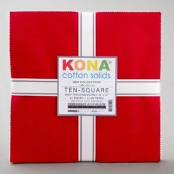 Kona Cotton Red Ten Squares