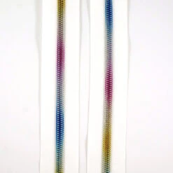Emmaline #5 Zippers-by-the-Yard - White With Rainbow