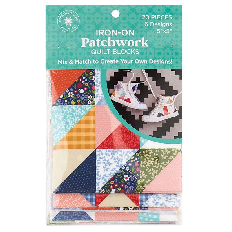 Missouri Star Iron-on Patchwork Quilt Blocks - 5" X 5" Cottagecore 20pk 5 Missouri Star Iron-on Patchwork Quilt Blocks - 5" X 5" Cottagecore 20pk - Image 3