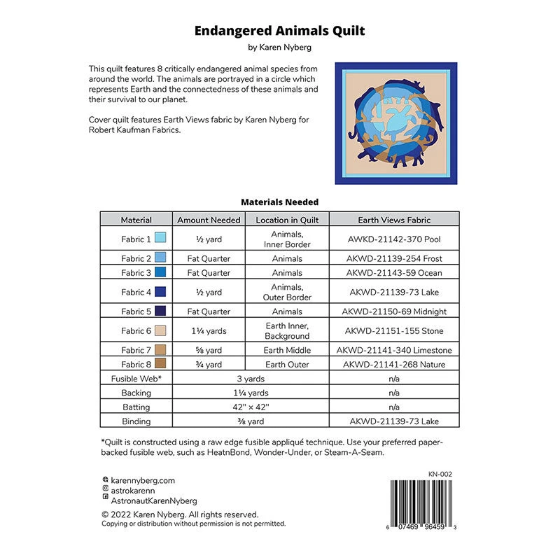 Endangered Animals Quilt Pattern 4 Endangered Animals Quilt Pattern - Image 2