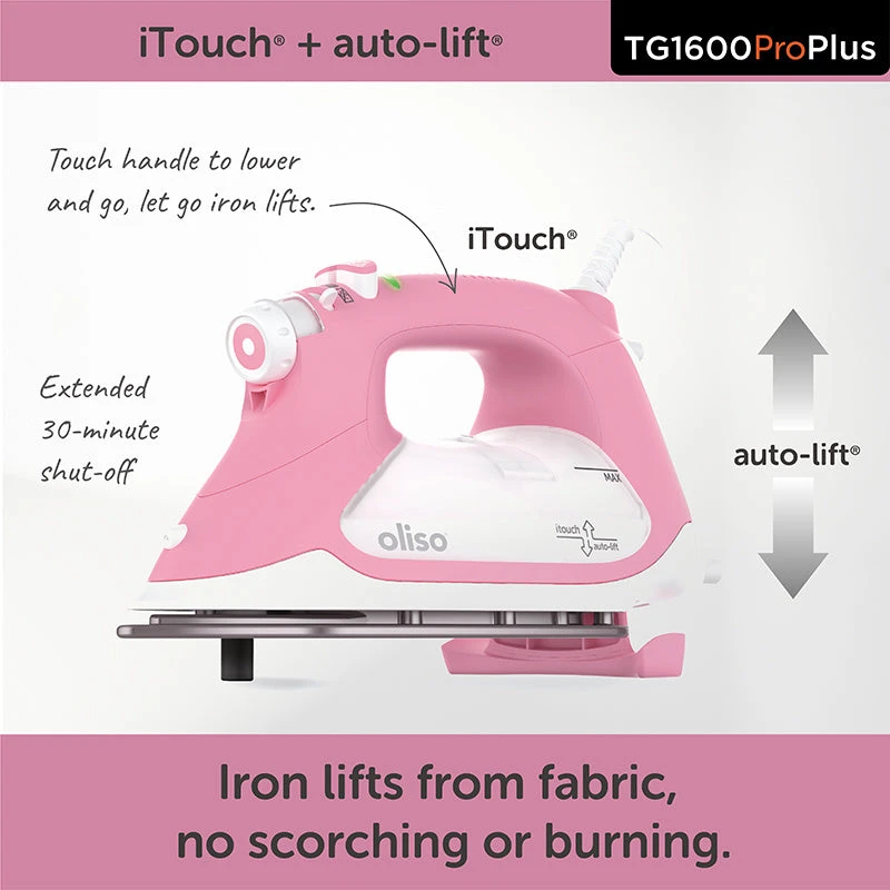 Oliso® TG1600Pro+ Smart Iron® - Pink 4 Oliso® TG1600Pro+ Smart Iron® - Pink - Image 2
