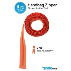 ByAnnie Zippers By The Yard - 4 Yards Pumpkin