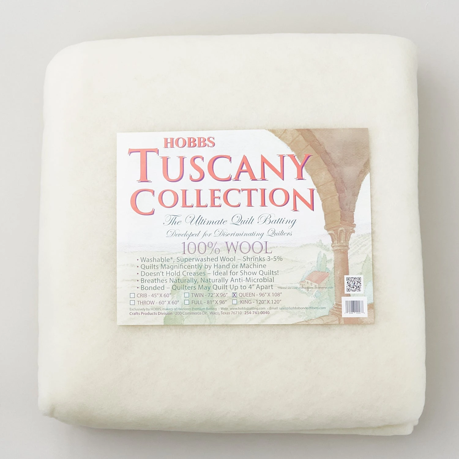 Hobbs Tuscany 100% Wool Batting - Queen 96" X 108" 3 Hobbs Tuscany 100% Wool Batting - Queen 96" X 108"