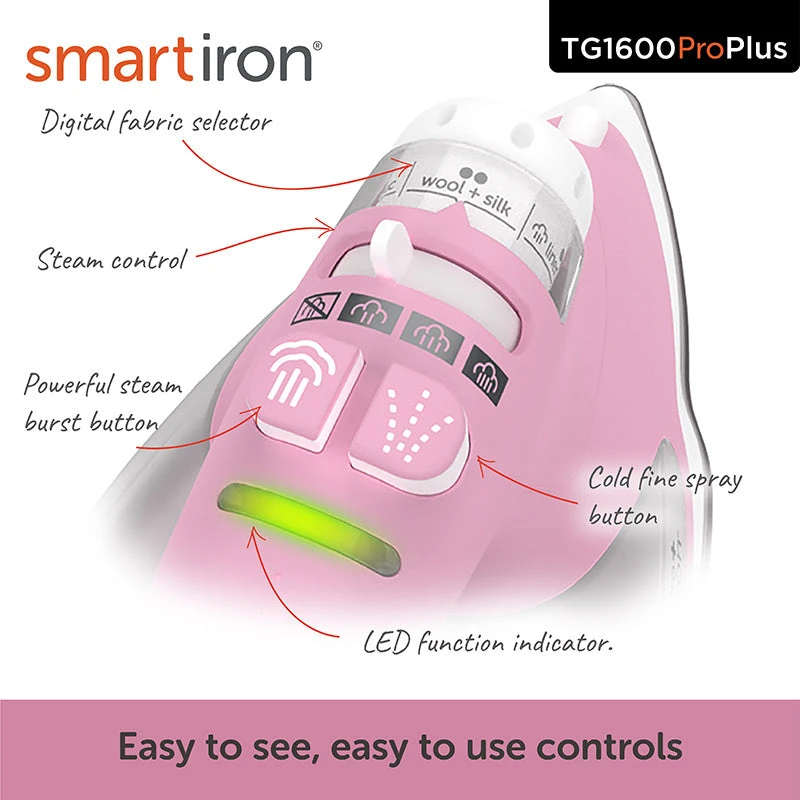 Oliso® TG1600Pro+ Smart Iron® - Pink 6 Oliso® TG1600Pro+ Smart Iron® - Pink - Image 4