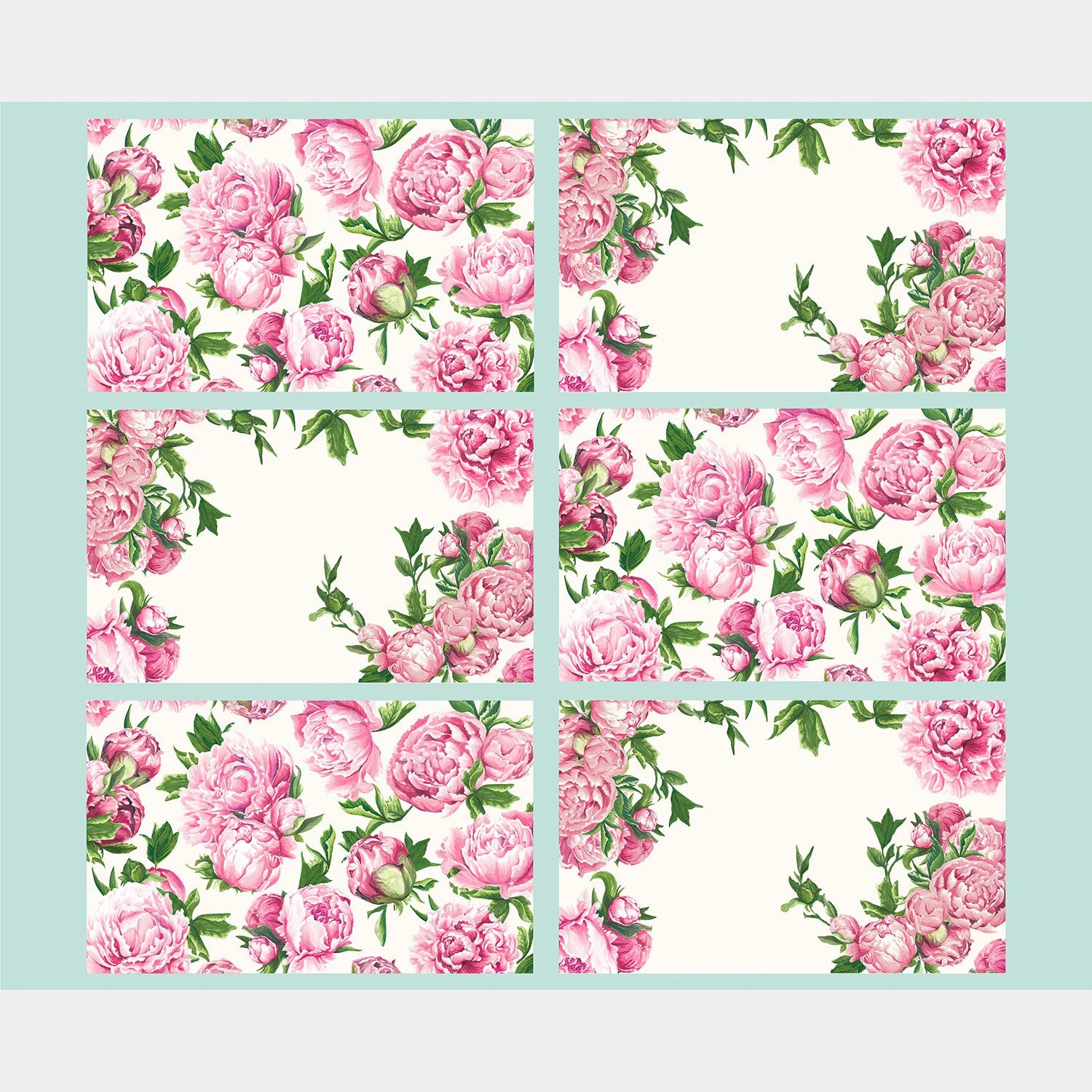 Monthly Placemat Panels - May Peony Pink Placemat Panel 3 Monthly Placemat Panels - May Peony Pink Placemat Panel