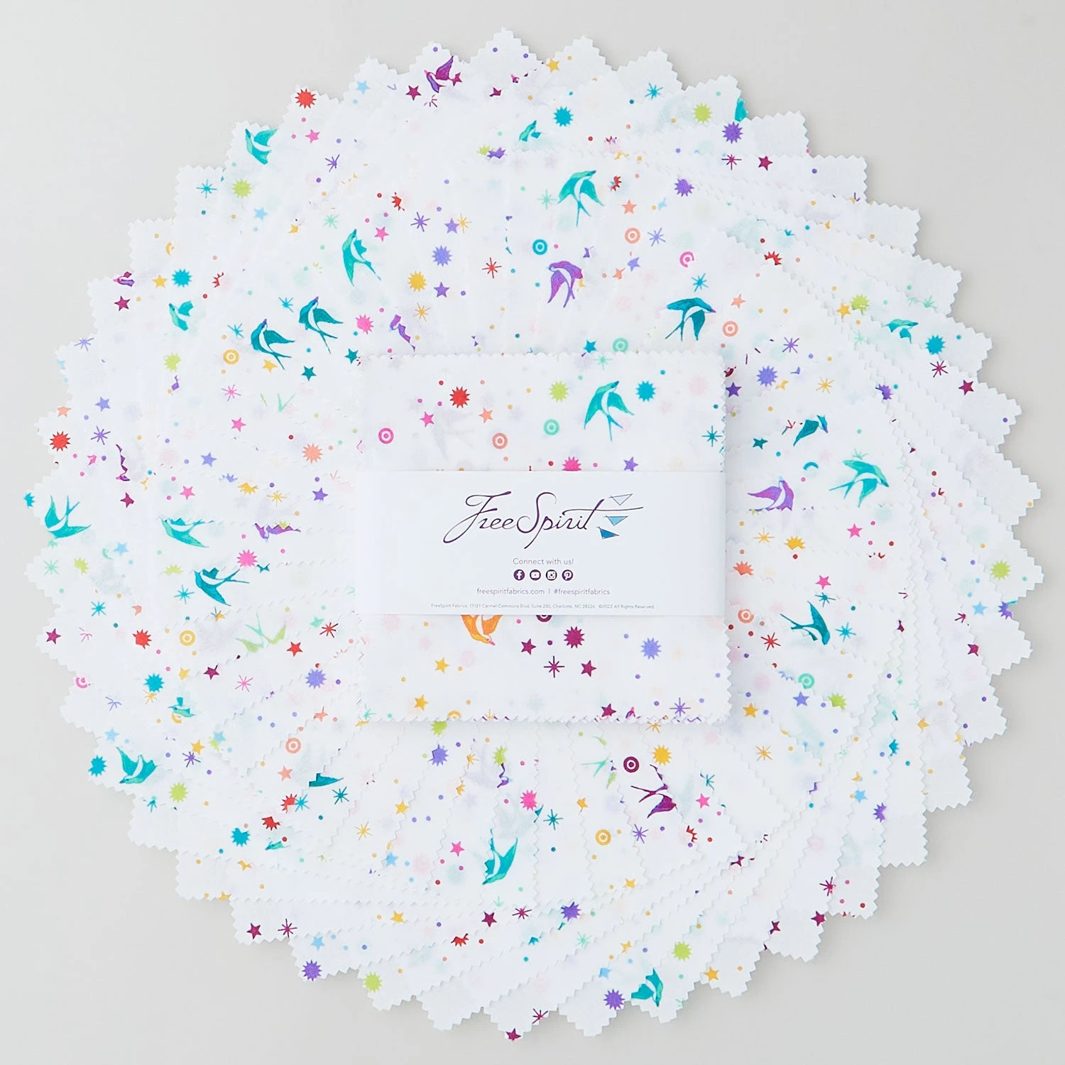 Tula Pink's True Colors - Fairy Dust White Charm Pack 3 Tula Pink's True Colors - Fairy Dust White Charm Pack