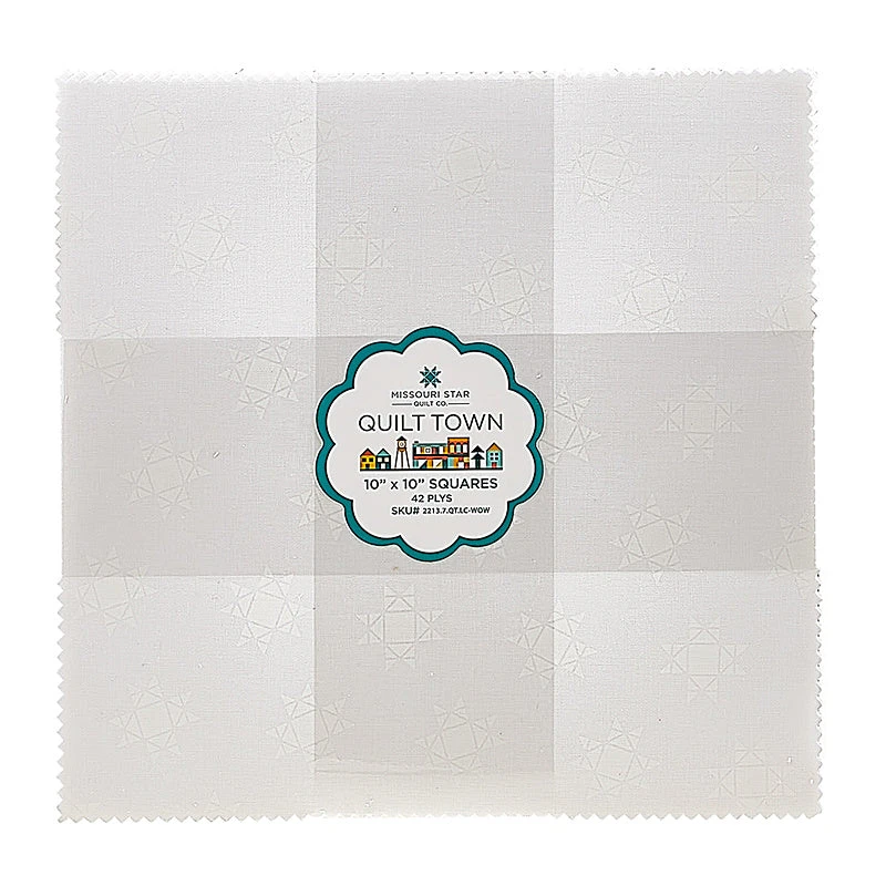 Quilt Town Tossed Missouri Stars White 10" Squares 4 Quilt Town Tossed Missouri Stars White 10" Squares - Image 2