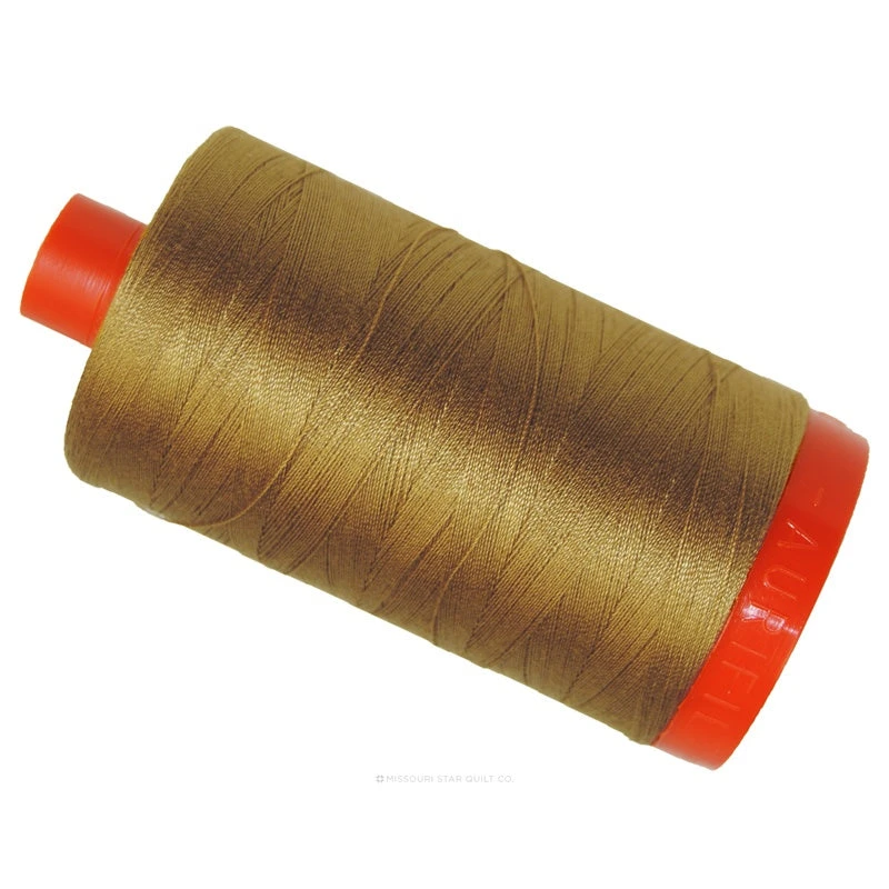 Aurifil 50 WT Cotton Mako Large Spool Thread Brass 3 Aurifil 50 WT Cotton Mako Large Spool Thread Brass