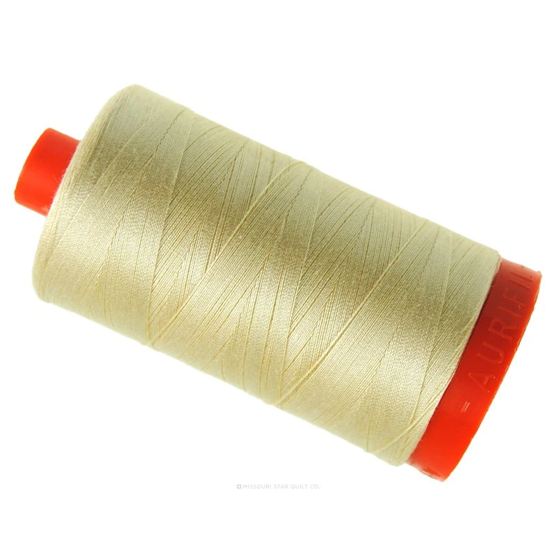 Aurifil 50 WT Cotton Mako Large Spool Thread Butter 3 Aurifil 50 WT Cotton Mako Large Spool Thread Butter