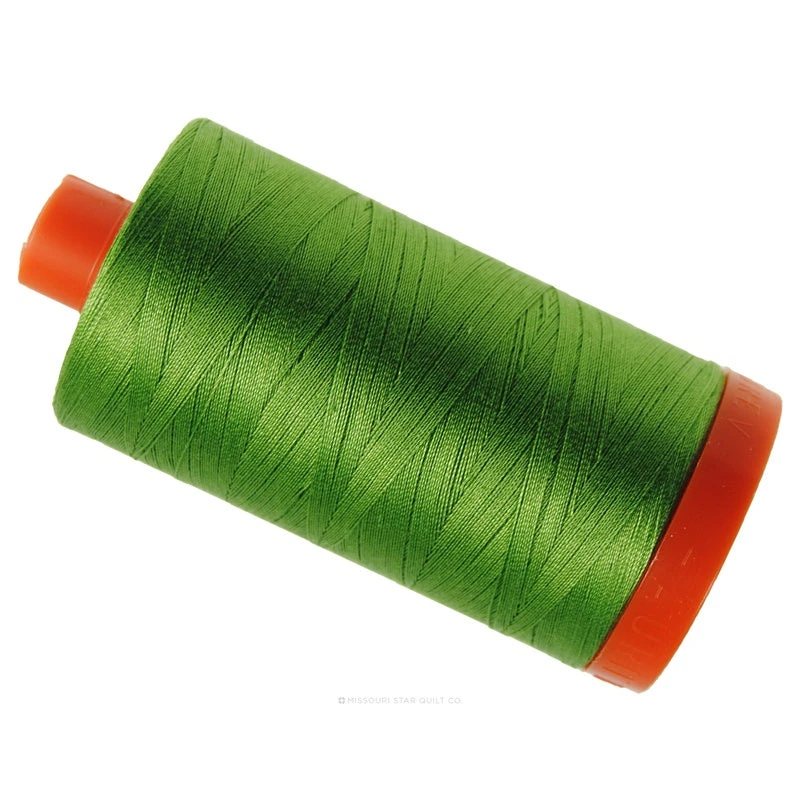 Aurifil 50 WT Cotton Mako Large Spool Thread Grass Green 3 Aurifil 50 WT Cotton Mako Large Spool Thread Grass Green