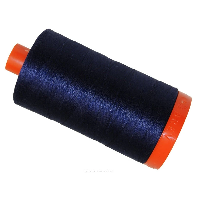 Aurifil 50 WT Cotton Mako Large Spool Thread Very Dark Navy 3 Aurifil 50 WT Cotton Mako Large Spool Thread Very Dark Navy