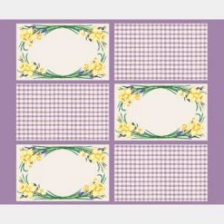 Monthly Placemat Panels - April Daffodil Purple Placemat Panel