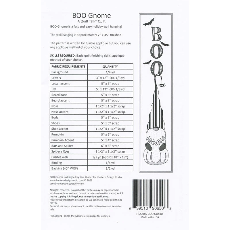 BOO Gnome Wall Hanging Pattern 4 BOO Gnome Wall Hanging Pattern - Image 2