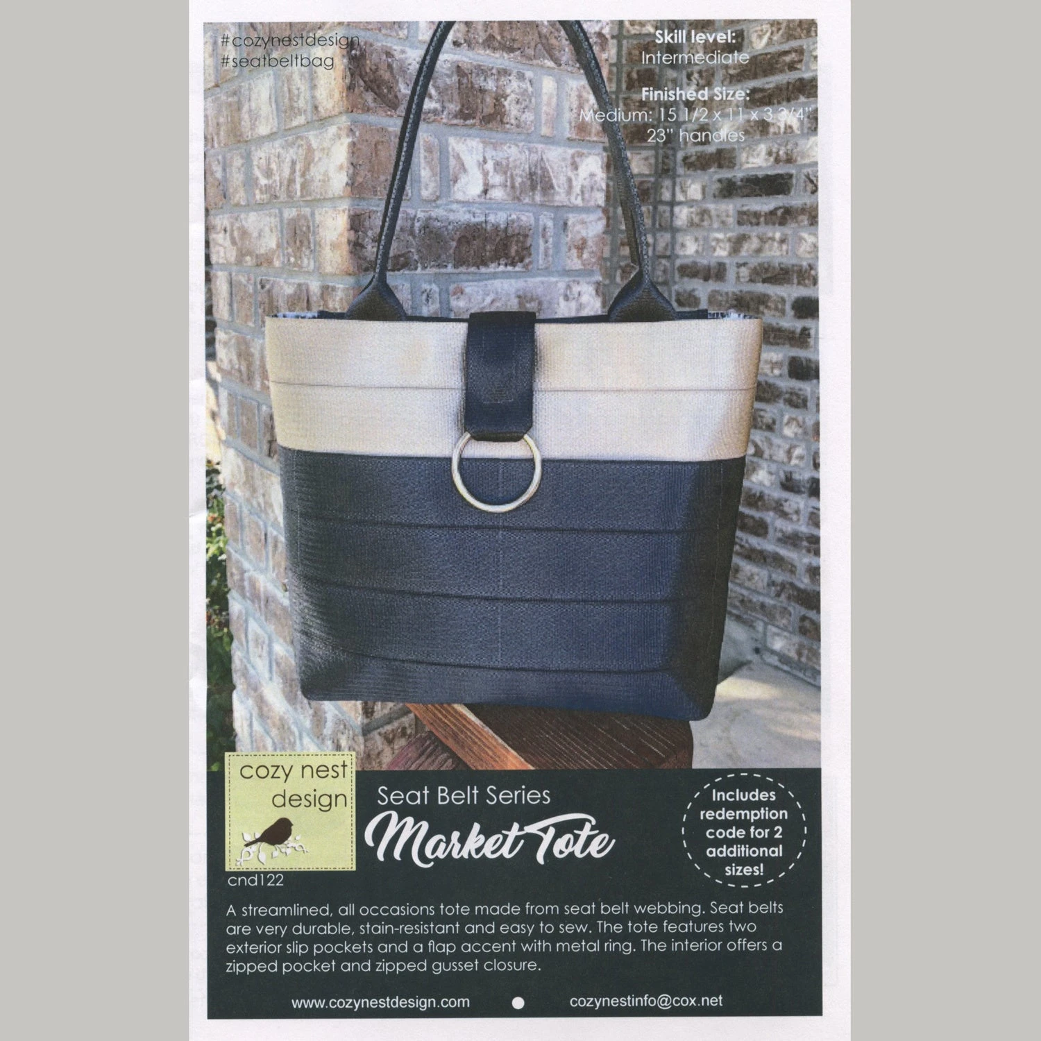 Market Tote Seat Belt Kit - Medium Twill Taupe & Grey 5 Market Tote Seat Belt Kit - Medium Twill Taupe & Grey - Image 3