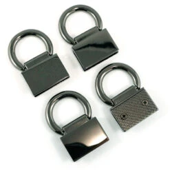 Emmaline Edge Connector Strap Anchors - Set Of Four Gunmetal