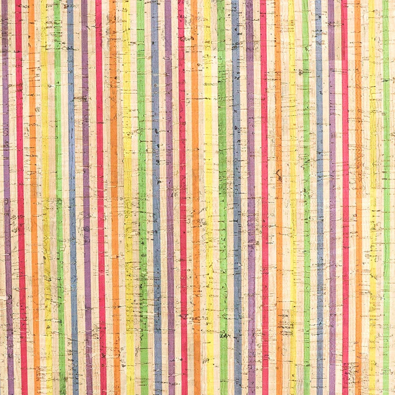 Rainbow Stripe Cork - 1/2 Yard Cut 3 Rainbow Stripe Cork - 1/2 Yard Cut