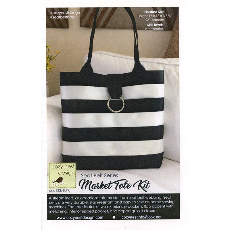 Market Tote Seat Belt Kit - Black/White Large 5 Market Tote Seat Belt Kit - Black/White Large - Image 3