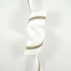 Emmaline #5 Zippers-by-the-Yard - White With Antique Brass