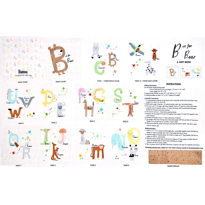 Cuddle® Prints - B Is For Bear Multi Book Panel 3 Cuddle® Prints - B Is For Bear Multi Book Panel
