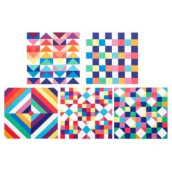 Missouri Star Iron-on Patchwork Quilt Blocks - 10" X 10" Bright 5pk