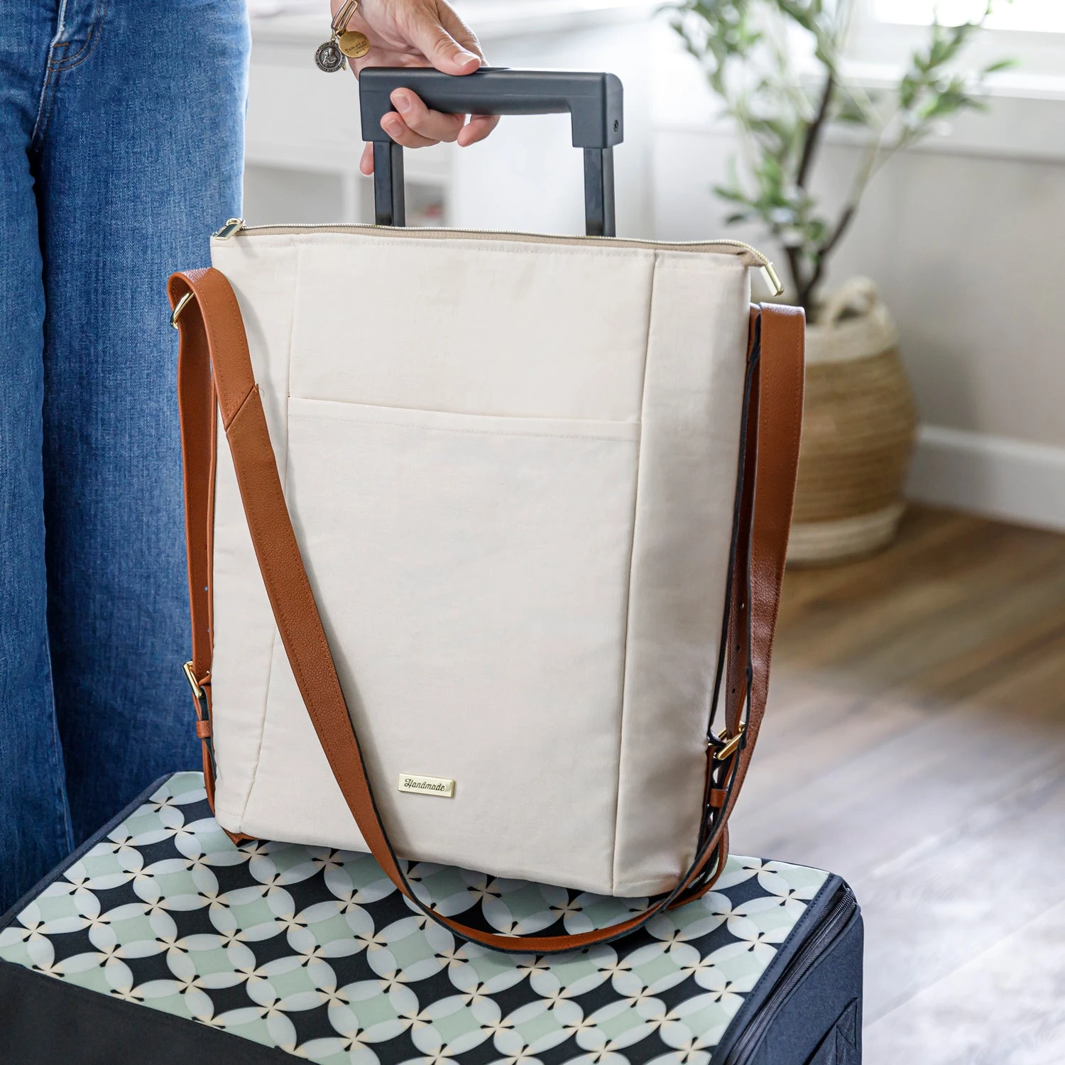 Misty Backpack Shoulder Bag Kit - Bone Faux Waxed Canvas 9 Misty Backpack Shoulder Bag Kit - Bone Faux Waxed Canvas - Image 7