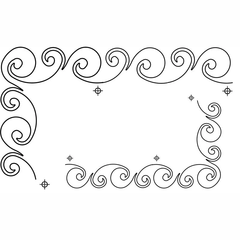 Full Line Stencil - Playful Border Stencil 3 Full Line Stencil - Playful Border Stencil