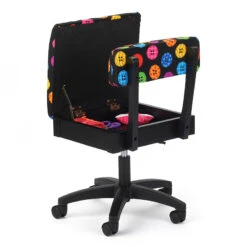 Hydraulic Sewing Chair - Bright Buttons -Crafty Haven hydraulic sewing chair bright buttons h8013 arrow sewing 228f56