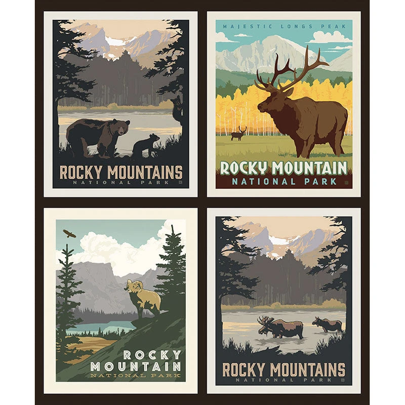 National Parks - Rocky Mountains Pillow Panel 3 National Parks - Rocky Mountains Pillow Panel