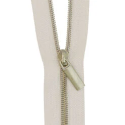 Sallie Tomato #3 Nylon Zipper Tape & Pulls - Beige With Antique Coil