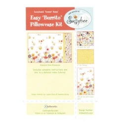 Sweet Bees Pillowcase Kit -Crafty Haven sweet bees pillowcase kit ksb40015 310 clothworks world of susybee 00404e