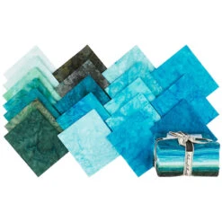 Tantalizing Teal Batik Solids Fat Quarter Bundle