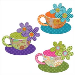 Tea Party Tea Cups Fusible Appliqué Shapes