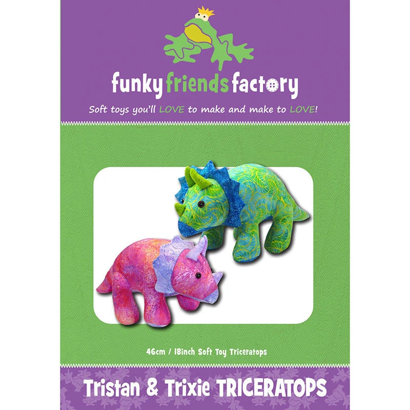 Trixie & Tristan Triceratops Funky Friends Factory Pattern 3 Trixie & Tristan Triceratops Funky Friends Factory Pattern