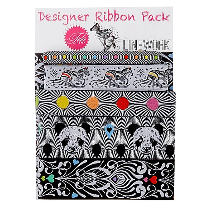 Tula Pink Linework Designer Ribbon Pack 3 Tula Pink Linework Designer Ribbon Pack