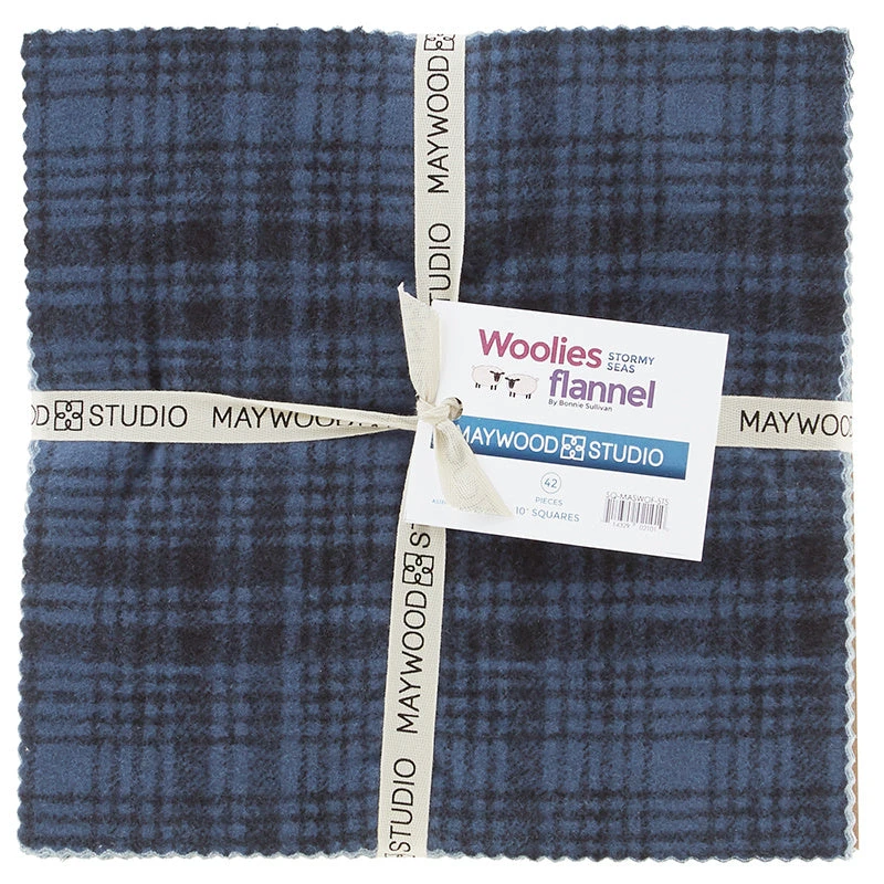 Woolies Flannel Stormy Seas 10" Squares 4 Woolies Flannel Stormy Seas 10" Squares - Image 2